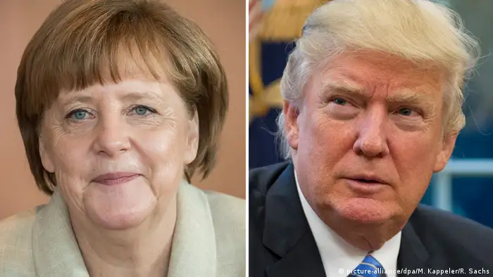 Angela Merkel und Donald Trump.