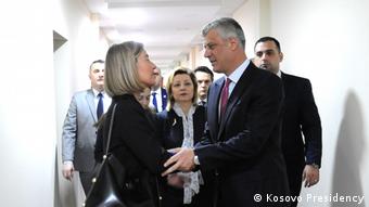 Kosovo Prishtina - Federika Mogherini und President Hashim Thaci