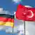 The flags of Germany and Turkey