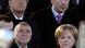 Ukrainian President Viktor Yushchenko, top left, Georgian President Mikheil Saakashvili, top right, German Chancellor Angela Merkel, bottom right, and Croatian President Stjepan Mesic Ukrainian President Viktor Yushchenko, top left, Georgian President Mikheil Saakashvili, top right, German Chancellor Angela Merkel, bottom right, and Croatian President Stjepan Mesic
