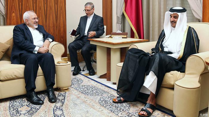 Katar Außenminister Iran Mohammad Javad Zarif & Scheich Hamad Al Thani (Irna)