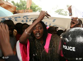 Protesters in Kigali
