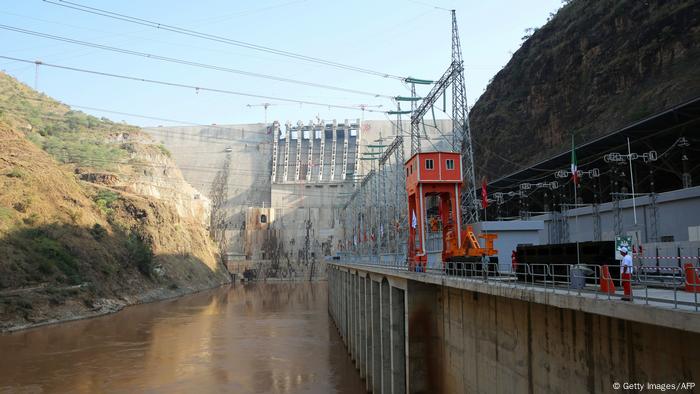 Dam wall and water