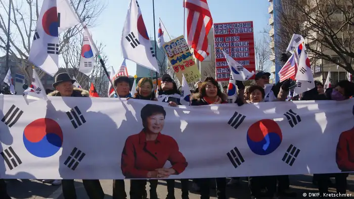 Südkorea Pro-Park-Demonstration in Seoul (DW/F. Kretschmer)