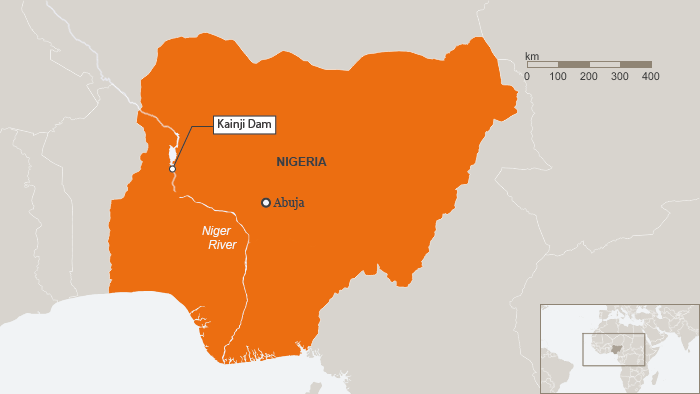 Map Kainji Dam Nigeria