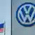 Volkswagen logo next to the US flag
