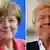 Bildcollage Donald Trump Angela Merkel lächelnd