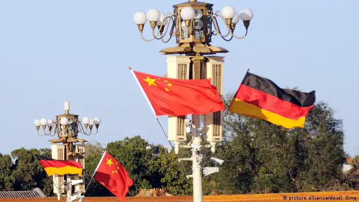 China Tiananmen Square - Deutsche Chinesische Flagge
