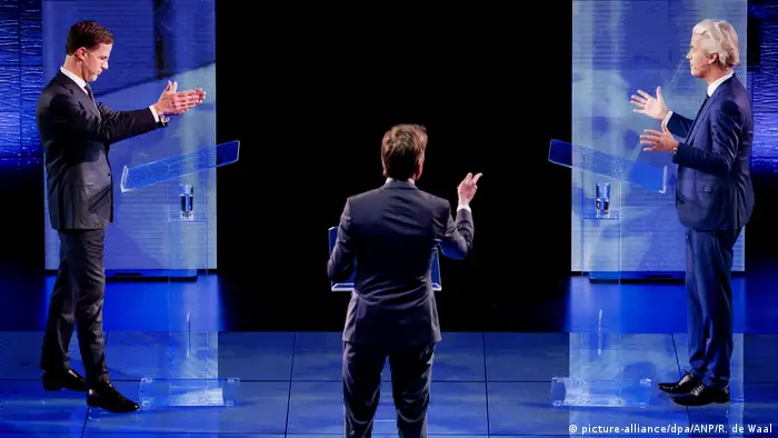 TV Debatte in den Niederlande Rutte WIlders (picture-alliance/dpa/ANP/R. de Waal)