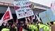 Striking workers at the Berlin Schönefeld Airport Striking workers at the Berlin Schönefeld Airport