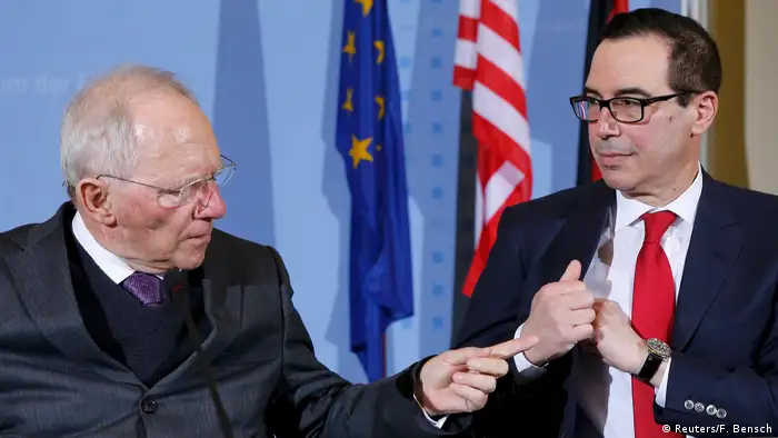 US Finanzminister Mnuchin trifft Schäuble in Berlin (Reuters/F. Bensch)