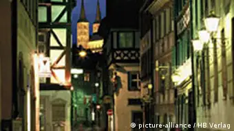 Deutschland Bamberg Altstadt bei Nacht