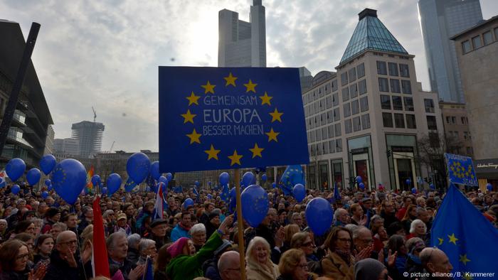 Pulse of Europe demonstration in Frankfurt am Main