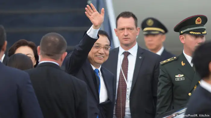 Neuseeland chinesicher Premierminister Li Keqiang kommt in Wellington an