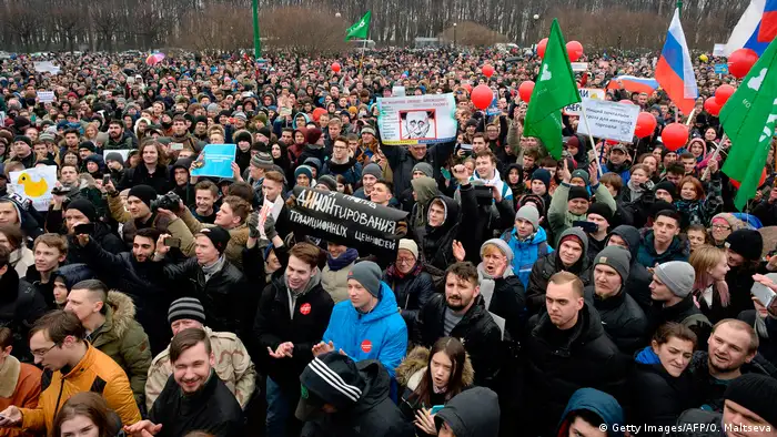 Russland Antikorruptionsproteste in Moskau