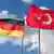 Flags of Germany and Turkey flying together
