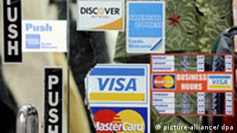 Kreditkarten von Visa Discover MasterCard American Express