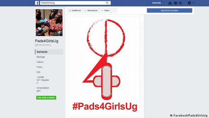 Screenshot Facebook Pads4GirlsUg