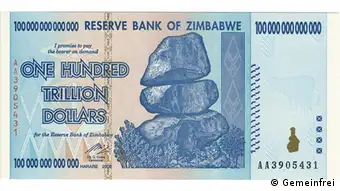 100 Billionen Simbabwe-Dollar von 2008