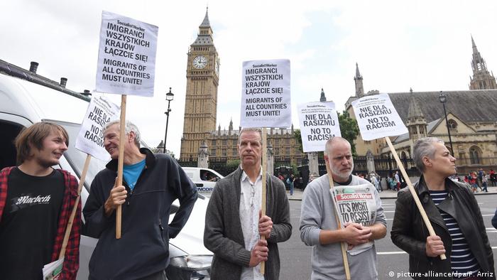 Großbritannien Polnische Einwanderer streiken in London