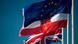 Flagge des Union Jack, Gibraltar und der EU Flagge des Union Jack, Gibraltar und der EU