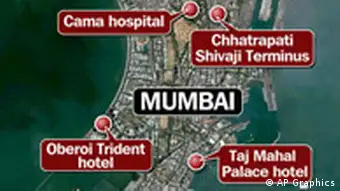 Indien Terror Bombay Karte