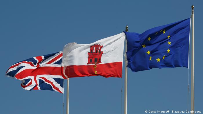 Флаги Великобритании, Гибралтара и ЕС