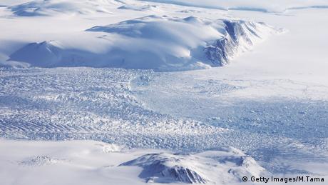 A glacier is seen from NASA's Operation IceBridge research aircraft along the Upper Baffin Bay coast above Greenland. 