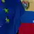 Las banderas de la Unión Europea y de Venezuela.