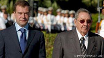 Dimitri Medwedew bei Raul Castro in Kuba