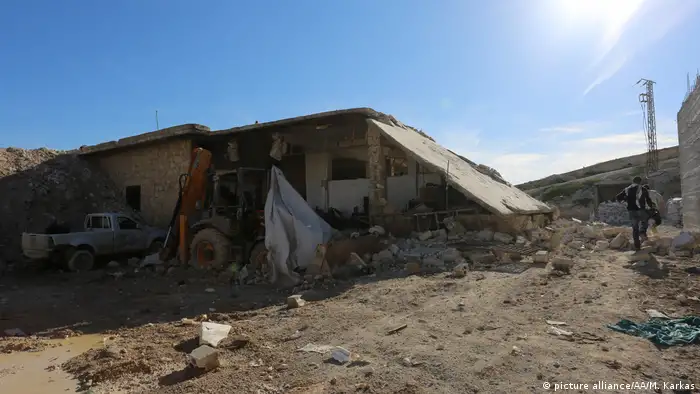 Syrien Zerstörtes Krankenhaus in Idlib (picture alliance/AA/M. Karkas)
