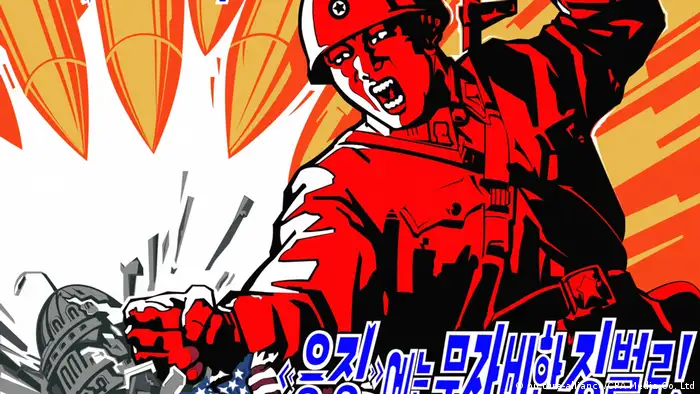 Nordkorea Anti-USA Propagandaposter