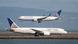 United Airlines 787 und United Airlines 767 Passagierflugzeug United Airlines 787 und United Airlines 767 Passagierflugzeug