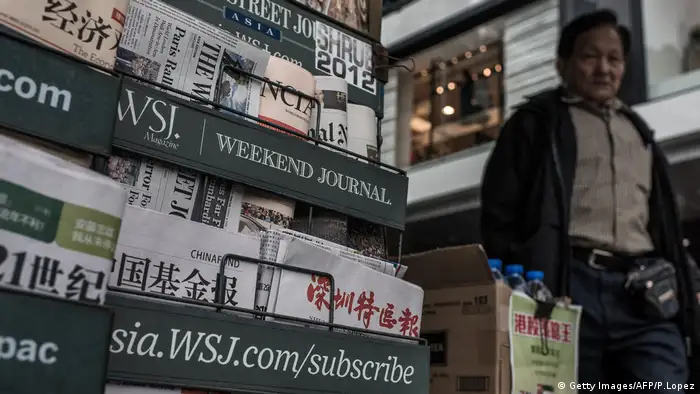 Hongkong China Zeitungskiosk Zeitungen