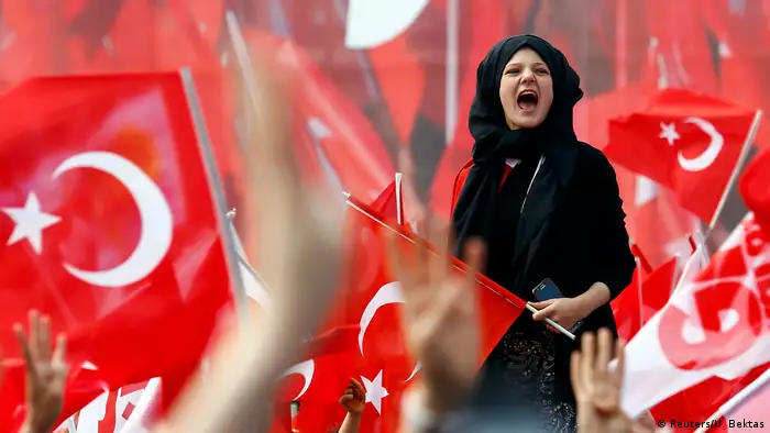 Демонстрация в поддержку Эрдогана, апрель 2017 года