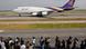 Thai Airways flight lands at Suvarnabhumi International Airport Thai Airways flight lands at Suvarnabhumi International Airport