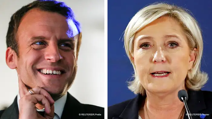 Kombobild Marine Le Pen Emmanuel Macron