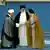 علی خامنه‌ای، رهبر جمهوری اسلامی، در میان محمد خاتمی و اکبر هاشمی رفسنجانی، در مراسم تنفیذ حکم ریاست جمهوری خاتمی
