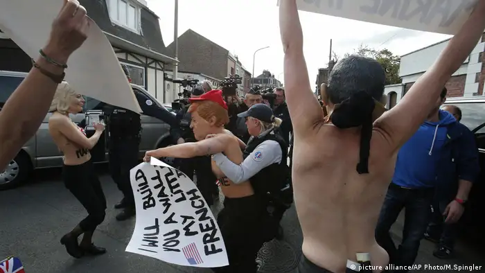 Frankreich Wahlen Femen Aktivisten (picture alliance/AP Photo/M.Spingler)