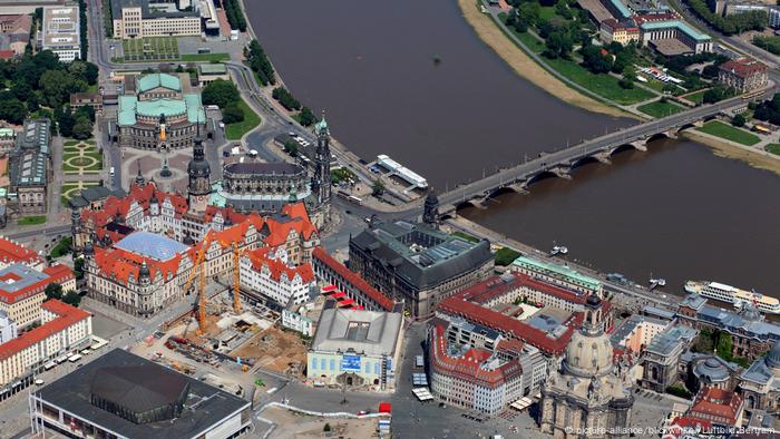 Old town with Frauenkirche, Kulturpalast, Hofkirche, Semperoper, right of Augustusbrücke, Old Town, Frauenkirche; Palace of Culture, Hofkirche, Semperoper and Augustusbruecke Old town with Frauenkirche, Kulturpalast, Hofkirche, Semperoper, right of Augustusbrücke, Old Town, Frauenkirche; Palace of Culture, Hofkirche, Semperoper and Augustusbruecke