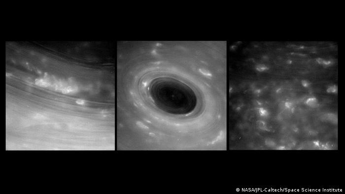Imágenes de la atmósfera de Saturno, tomadas por Cassini.