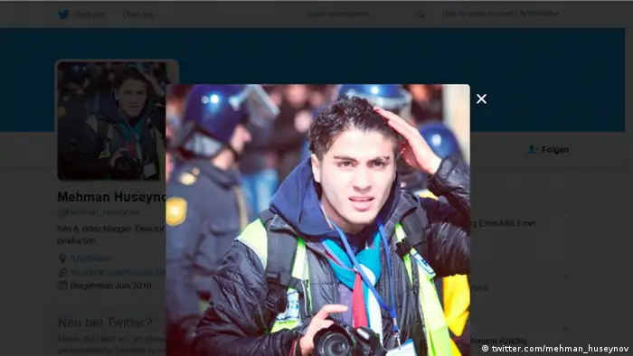 Screenshot Twitter Account von Blogger Mehman Huseynov aus Aserbaidschan (Foto: twitter.com/mehman_huseynov)