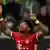 Fußball 1. Bundesliga VfL Wolfsburg FC Bayern München David Alaba celebrates scoring their first goal