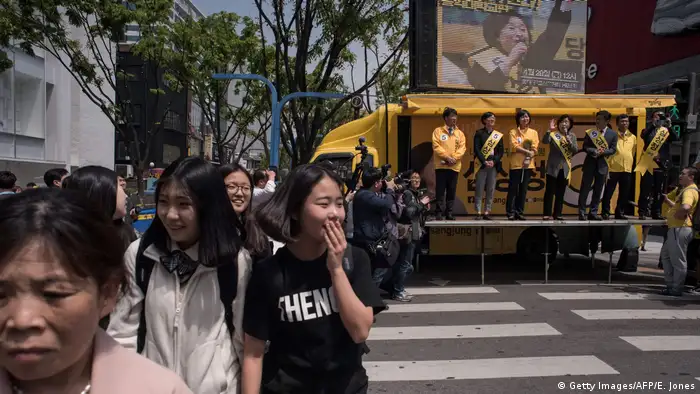 Südkorea Wahlkampf Sim Sang-Jung in Seoul (Getty Images/AFP/E. Jones)
