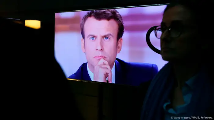 Frankreich Macron TV-Debatte (Getty Images/AFP/E. Feferberg)