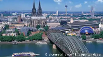 Rhein Dom mit Hohenzollernbrücke, Köln, Nordrhein-Westfalen, Deutschland