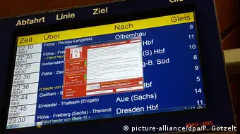 Deutschland Weltweite Cyber-Attacke - Hauptbahnhof Chemnitz
