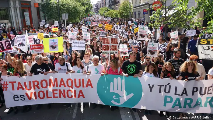 Spanien Proteste gegen Stierkampf in Madrid (Getty Images/AFP/G. Julien)