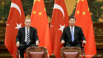 Türkischer Präsident Recep Tayyip Erdogan und Chinas Präsident Xi Jinping
