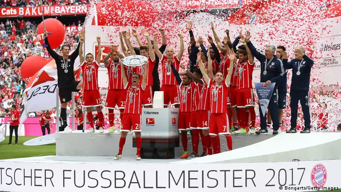 Bayern celebrate the title